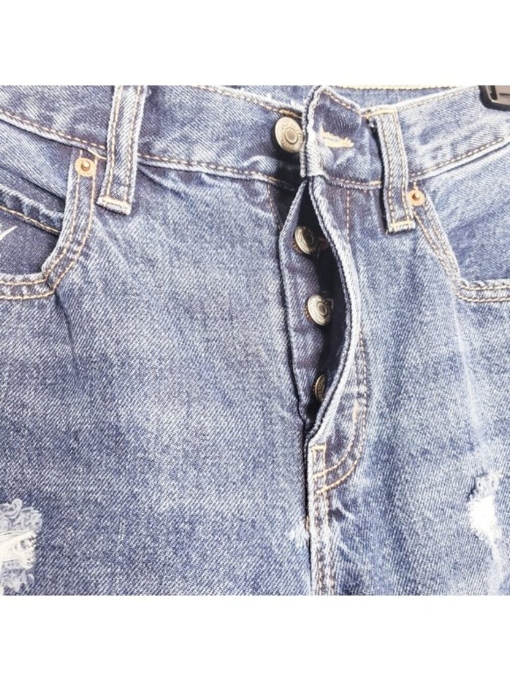 Old Navy High Rise Slouchy Straight Leg Distressed Ankle Jeans Women's Size 2 - Picture 8 of 10